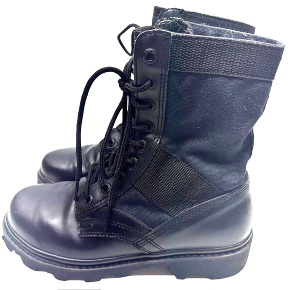 Brazos BR6030 Men's Black Leather Lace Up Tactical Jungle Boots US size 6 - Picture 1 of 14